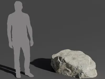  Cool Toned Flat Top Jagged Large Rock Boulder Model 