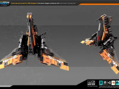SF Fighter ZR3 Low-poly 3D model