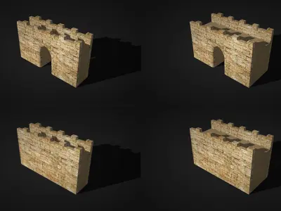 castle wall collection 3D model