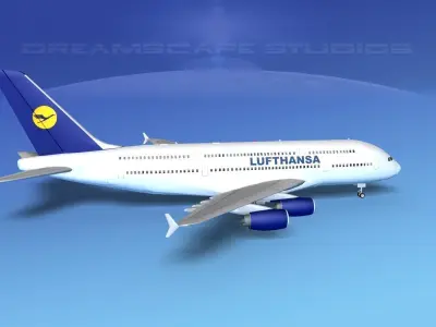 Airbus A380-800 Lufthansa 3D model