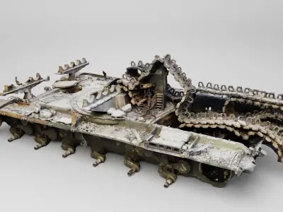 Remains of russian TZM-T TEL loader for TOS-1A Solntsepyok 3D model