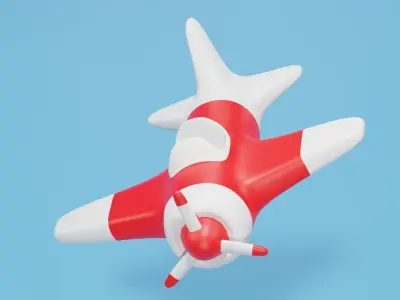 Cartoon Airplane 3D model