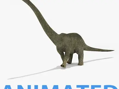 Diplodacus Dinosaur -Animated  Low-poly 3D model