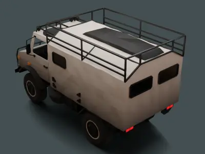 Mercedes Benz Unimog 4x4 Low-poly 3D model