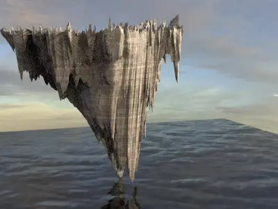 Floating Mountain rocks 3D model