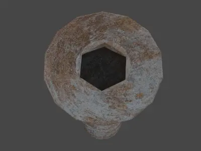 3D Low Poly Rusted Countersunk Bolt Baked Low-poly 3D model