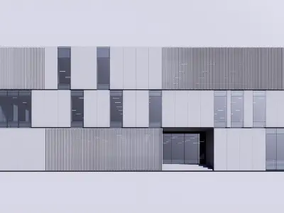 gallery building Low-poly 3D model