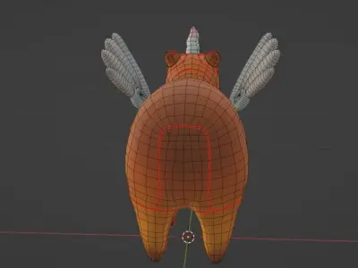 animated unicorn capybara Low-poly 3D model