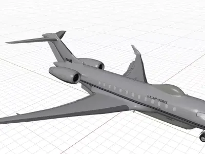 BOMBARDIER E-11A Battlefield Airborne Coms - THE GHOST Low-poly 3D model