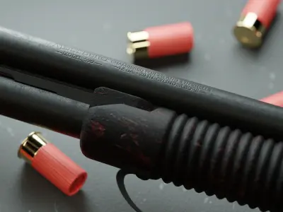 Shotgun Mossberg 590 Low-poly 3D model