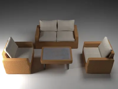 Set of garden furniture 3D model