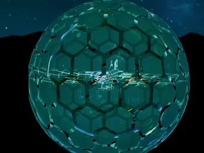 SpaceShip Low-poly 3D model 13