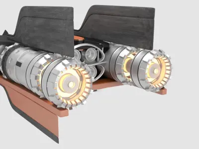 spaceship futuristic spacecraft 3D model