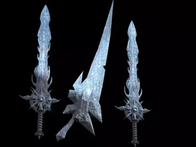 Ice Witch Blade 2 versions 3D model