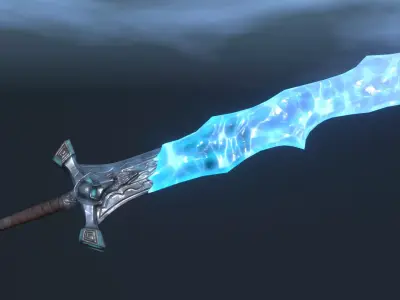 Fantasy Ice Weapon Set Free 3D model