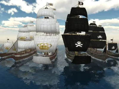 Ship Pack Low-poly 3D model