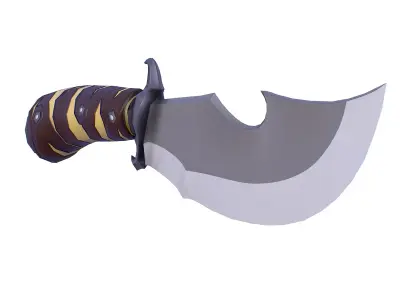 New Big Hunting Knife - LowPoly 3d Model Low-poly 3D model