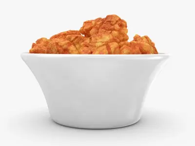 Spicy Rice Crackers in Bowl 3D model