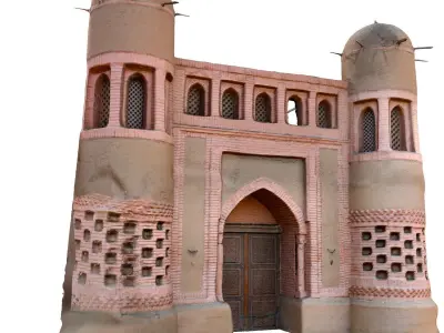 medieval nomad castle Low-poly 3D model