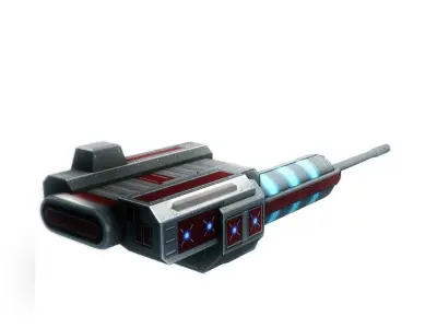 Blaster cannon 02 sci-fi low poly Low-poly 3D model