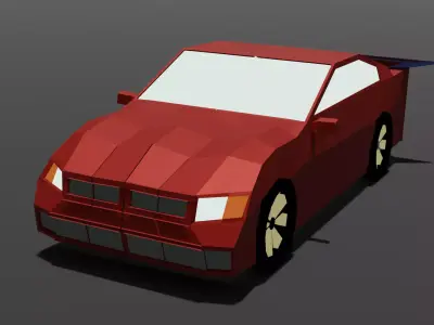 Low Poly sports car - Low Poly Free low-poly 3D model