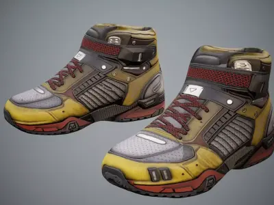 Sci-Fi Sneakers p01 Low-poly 3D model