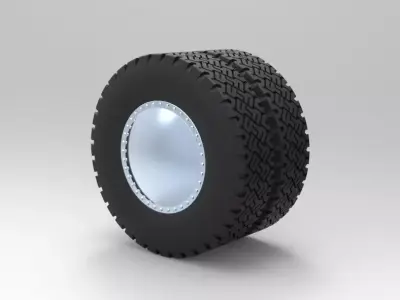 Double wheel 2 3D model