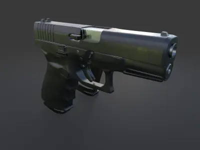 Gun Model Fa Glock Low-poly 3D model