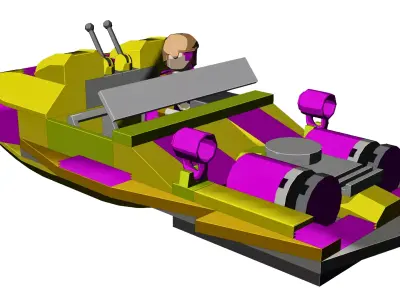Cyberpunk Lego Style Hovercar 3D model