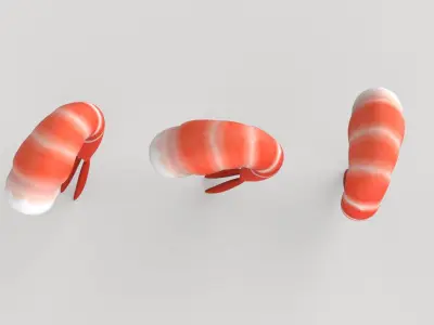 Prop61 Shrimp Low-poly 3D model
