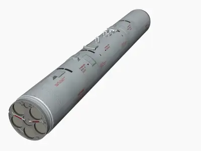 B13L Soviet Russian Aircraft 122MM Rocket Pod PBR Game Model Low-poly 3D model