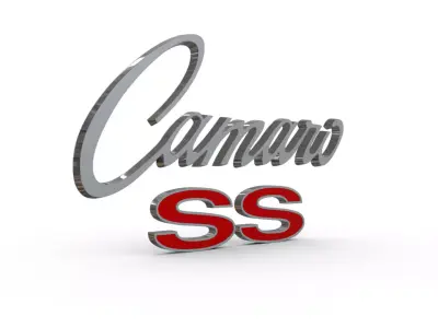 Camaro ss Porsche emblem nameplate 3D model