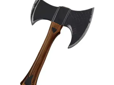 Double Bladed Battle Axe 3D model purchase