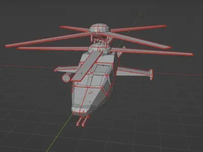 copter Low-poly 3D model