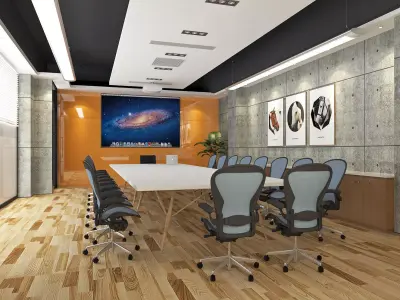 Modern Office Meeting Room Low-poly 3D model