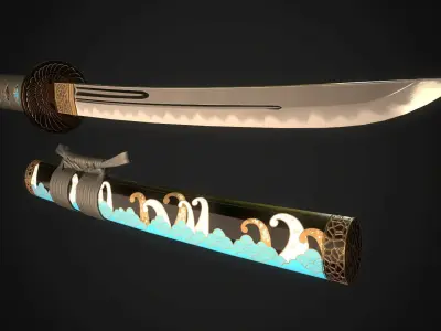 Tanto 01 Low-poly 3D model