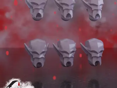 Cabal Legion Head and weapon bit Lot 3D Model Collection