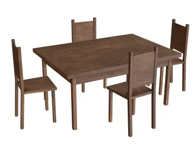 Table and chair Free low-poly 3D model purchase