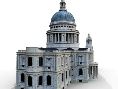 St Pauls Cathedral Low-poly 3D model