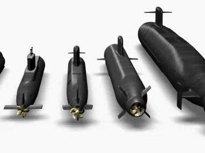 Submarine collection x5 3D model