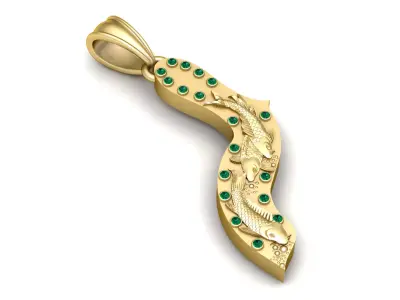 Elegant Fish Pendant 3D Printable Model 3D print model