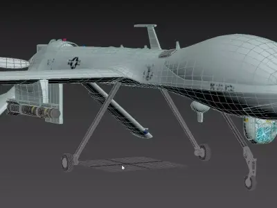 General Atomics MQ-1 Predator UAV Drone 3D model