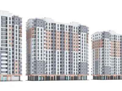 Living Building Low-poly 3D model