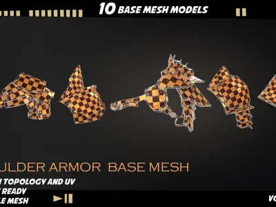 shoulder armor Low-poly 3D model