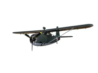 Curtiss Owl - WW2 Plane Low-poly 3D model