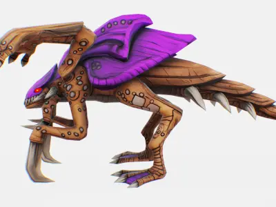 Alien Flea Monster Insect Creature Bug Lowpoly Zergling Low-poly 3D model