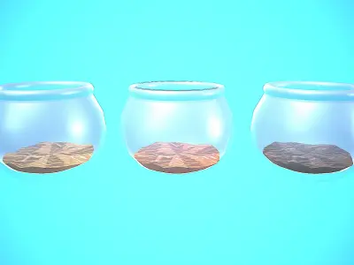 FISH BOWL CARTOON STYLIZED Low-poly 3D model