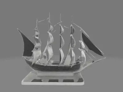 Elegant Sailing Ship Realistic 3D Printed Model 3D print model