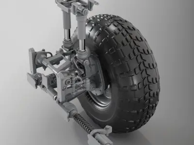 BTR and APC Suspension with Wheel 3D model