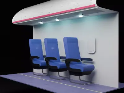 Wizz Air Airplane cabin Low-poly 3D model
